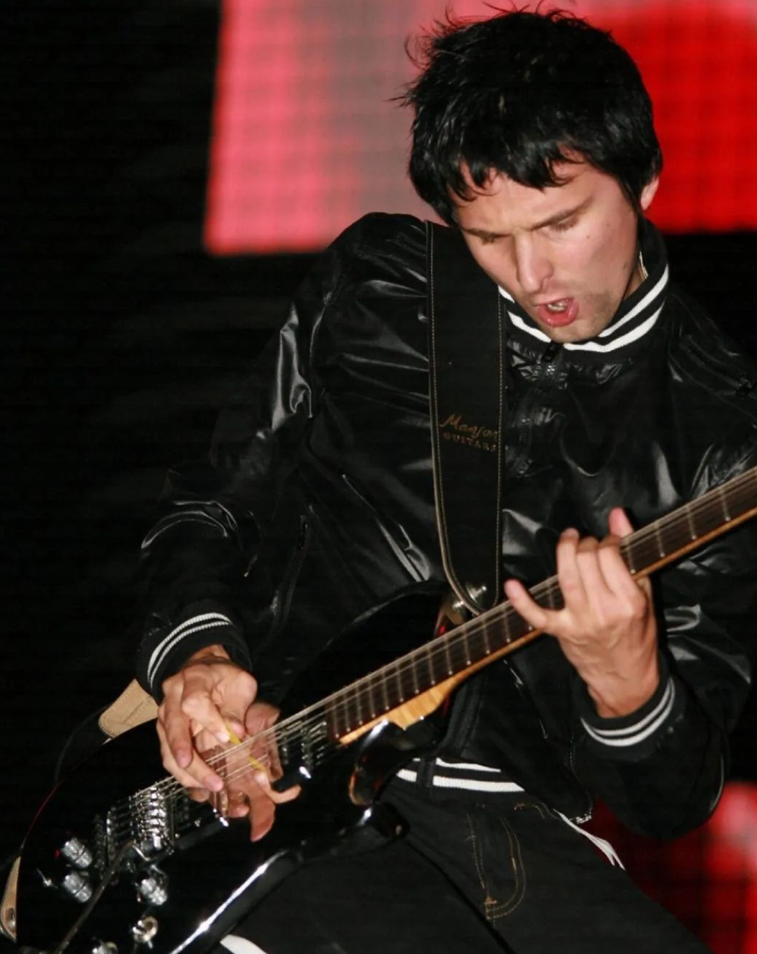 Matt Bellamy Jacket Black Metallic Bomber Jacket MUSE