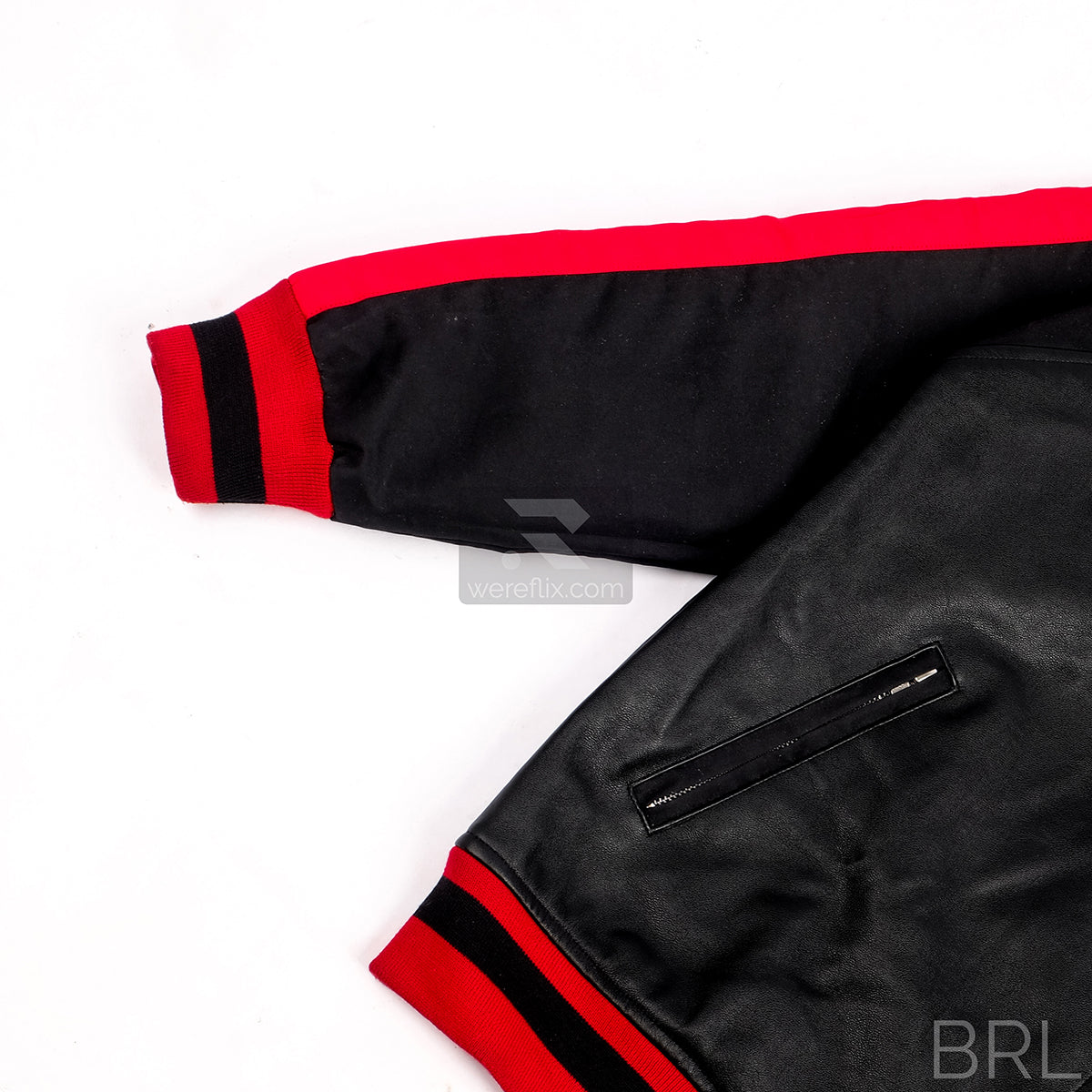 Matt Bellamy Jacket Black Red Leather Bomber Jacket MUSE