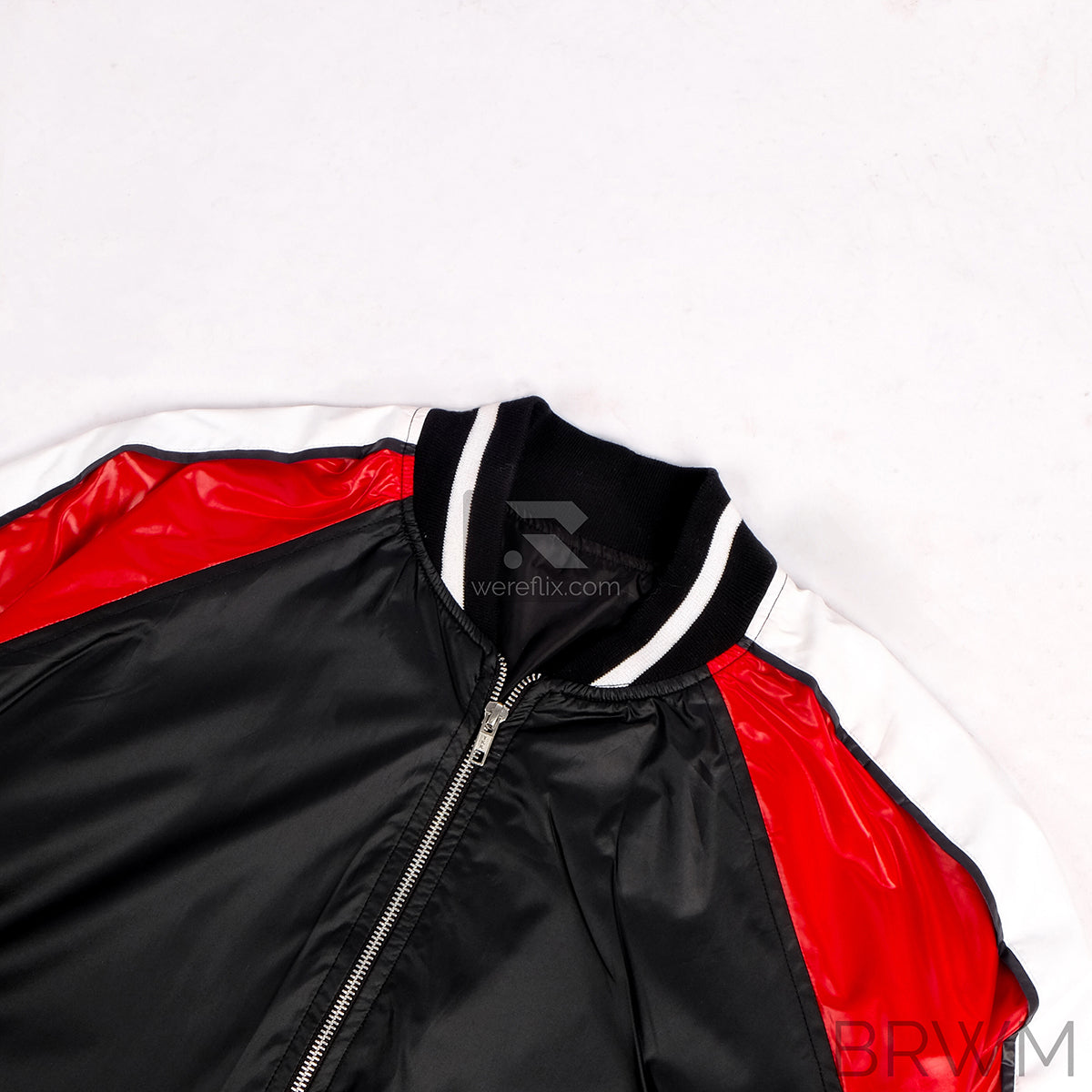 Matt Bellamy Jacket Black Red White Metalic Bomber Jacket MUSE