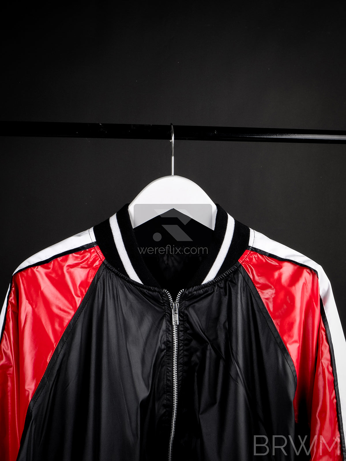 Matt Bellamy Jacket Black Red White Metalic Bomber Jacket MUSE