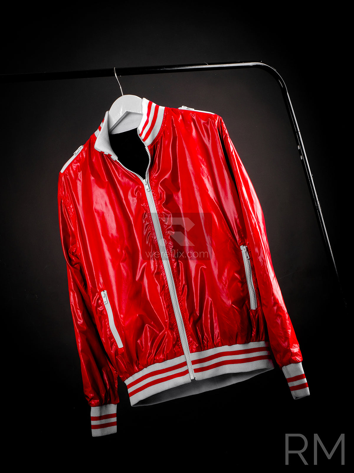 Matt Bellamy Jacket Red Metallic Bomber Jacket MUSE