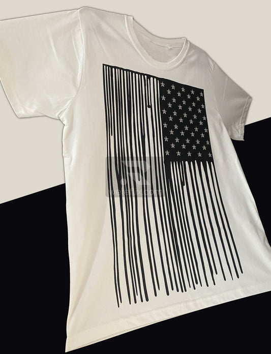 MUSE Matthew Bellamy Black US Flag T-Shirt Live Concert